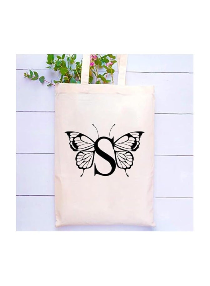 برينت شوب فور مي حقيبة حمل قطنية بحروف كبيرة - مثالية للسفر المستدام - مثالية للبقالة القابلة لإعادة الاستخدام وحقائب السفر - حقائب حمل للنساء - Image 2