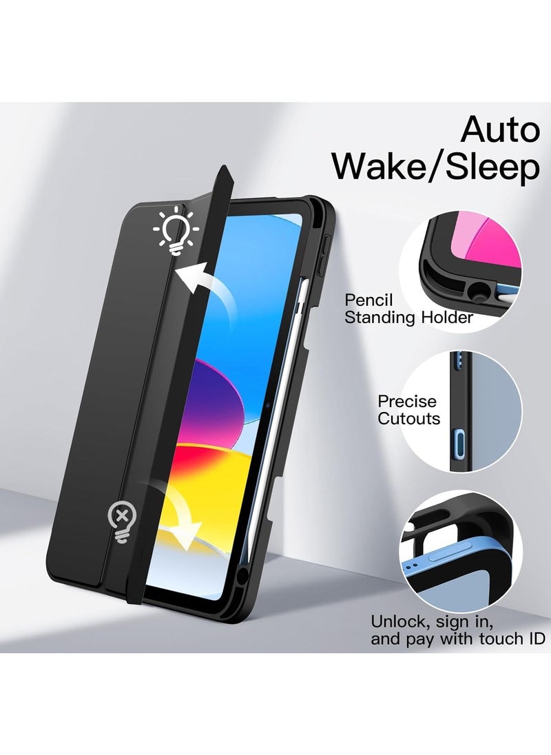 iPad 10th Gen (2022) Case: Clear Shockproof Cover with Pencil Holder & Auto Sleep/Wake - Image 1