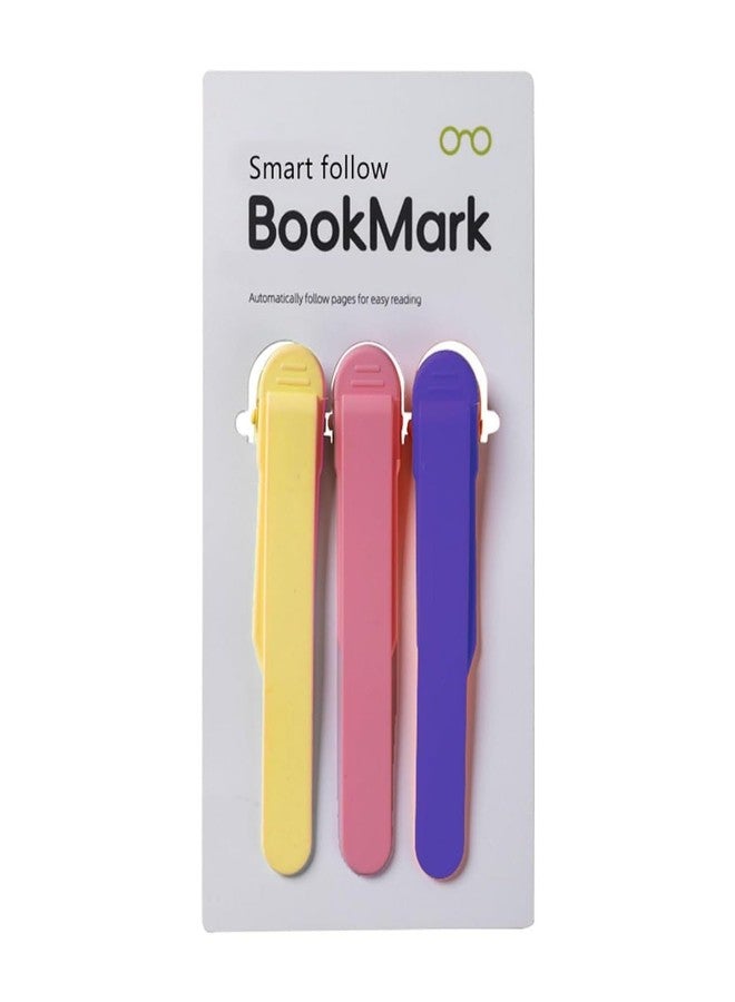 SpiderJuice 3pc Multicolour Unique Silicone Automatic Bookmark Page Keeper Book Paper Holder Markers Bookmark Clip for Reading Lovers Women Men Kids Teachers Reading Accessories Gifts - Image 1