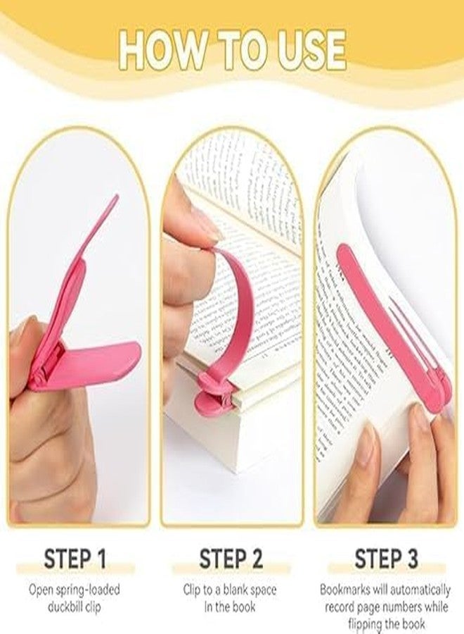 SpiderJuice 3pc Multicolour Unique Silicone Automatic Bookmark Page Keeper Book Paper Holder Markers Bookmark Clip for Reading Lovers Women Men Kids Teachers Reading Accessories Gifts - Image 2