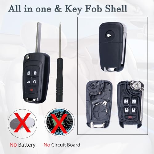 MechanMagic Key Fob Case Cover Replacement Fits for Chevy Cruze Camaro Impala Equinox GMC Terrain Buick Regal Lacrosse 2010 2011 2012 2013 2014 2015-2017 Keyless Entry Remote Control Key Fob Shell - Image 4