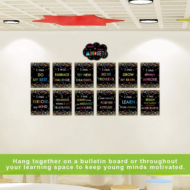 Ceiba Tree Growth Mindset Posters Classroom Bulletin Board Inspirational Poster Motivational Signs Positive Sayings What is Your Mindset for Chalkboard Whiteboard School Classroom Office Decorations - Image 4