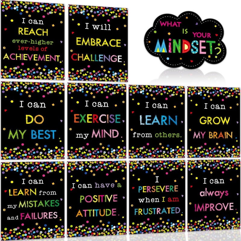 Ceiba Tree Growth Mindset Posters Classroom Bulletin Board Inspirational Poster Motivational Signs Positive Sayings What is Your Mindset for Chalkboard Whiteboard School Classroom Office Decorations - Image 1