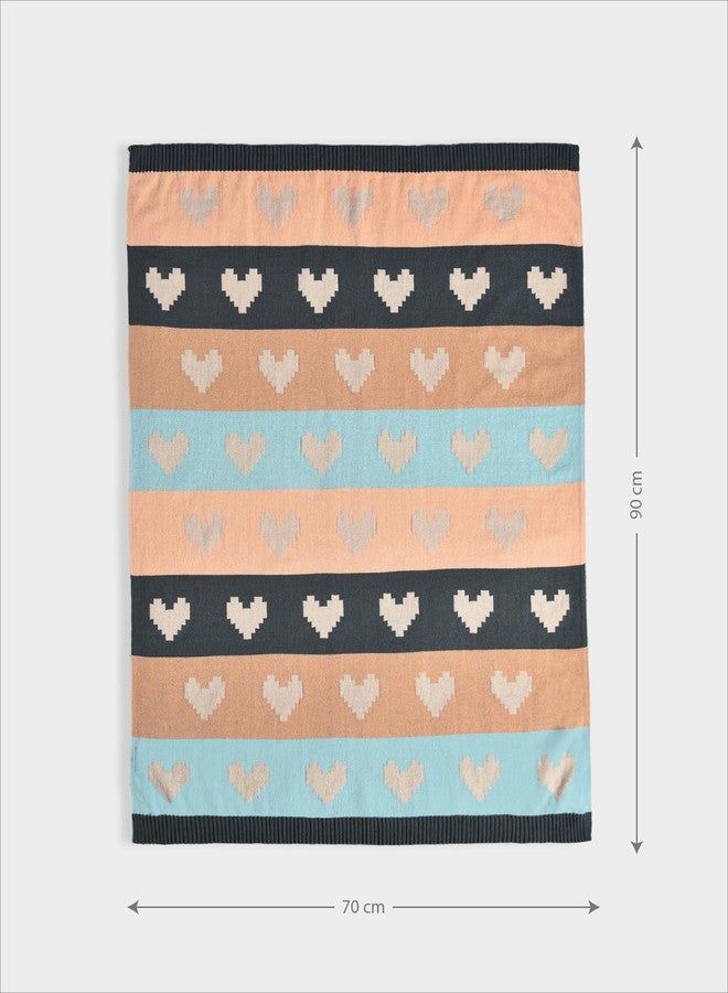 Mi Arcus Printed 100% Cotton Premium Ultra-Soft Knitted Mini Me Blanket for Baby Boys Girls 0-12 Months, 90x70 cm - Multicolor - Image 3