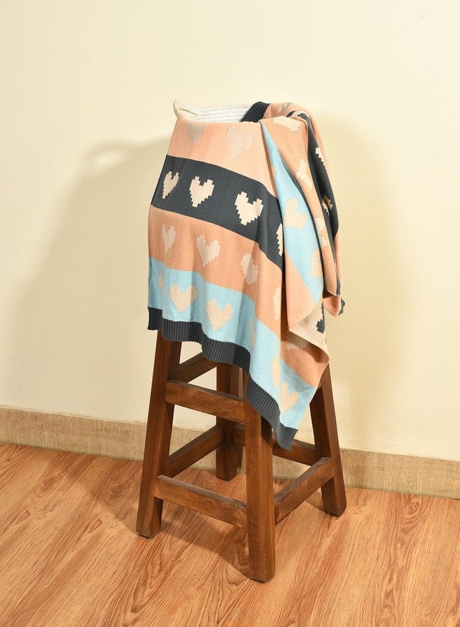 Mi Arcus Printed 100% Cotton Premium Ultra-Soft Knitted Mini Me Blanket for Baby Boys Girls 0-12 Months, 90x70 cm - Multicolor - Image 1