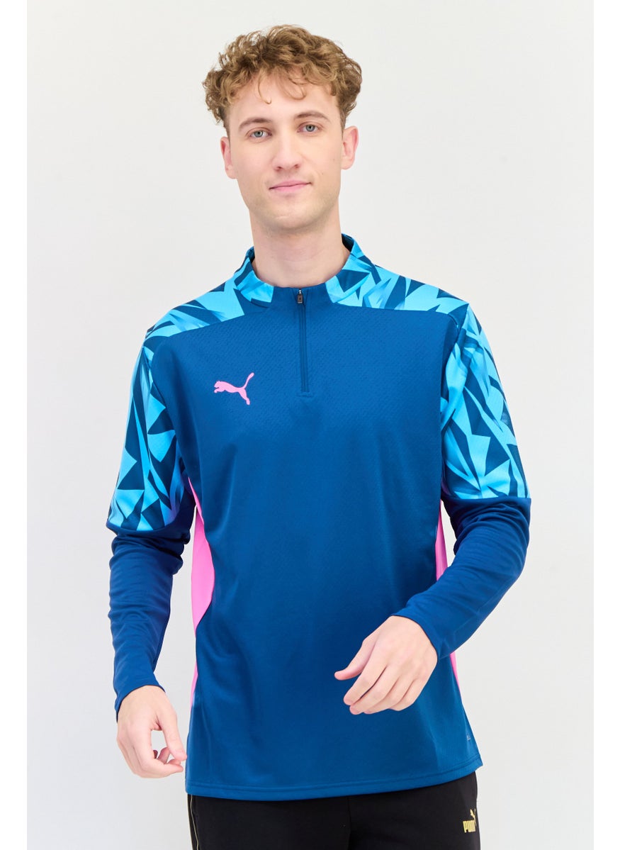 PUMA Men Sportswear Fit Long Sleeves Football Sweatshirt, Teal Blue  - Image 1