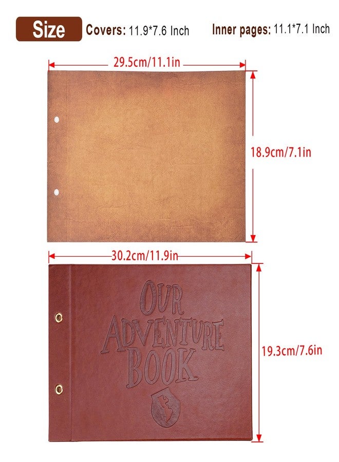 Tpudn Adventure Book Scrapbook Photo Album 80 Pages Retro Leather Cover Memory Book with Luxury DIY Accessories Kit,Exquisite Box Gift Couples Weddings,Travelling,Christmas Day - Image 2