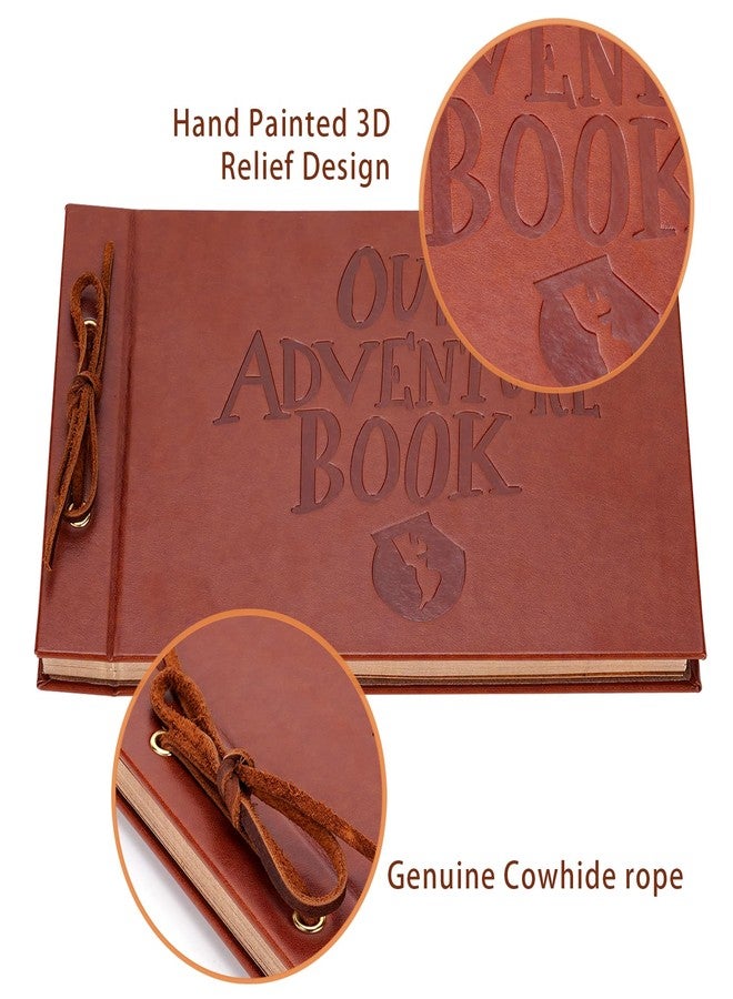 Tpudn Adventure Book Scrapbook Photo Album 80 Pages Retro Leather Cover Memory Book with Luxury DIY Accessories Kit,Exquisite Box Gift Couples Weddings,Travelling,Christmas Day - Image 3