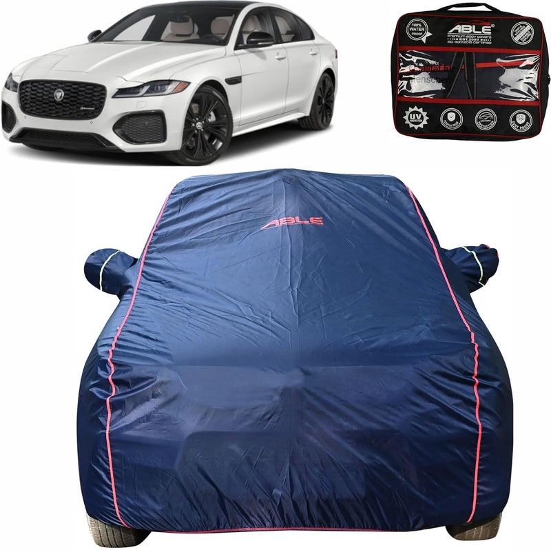 Able Parashuit Blue WR Series Car Body Cover with Mirror Pockets and Driver Door Zipper Compatible for Jaguar XF (2015 to Till Now Model) - Image 1