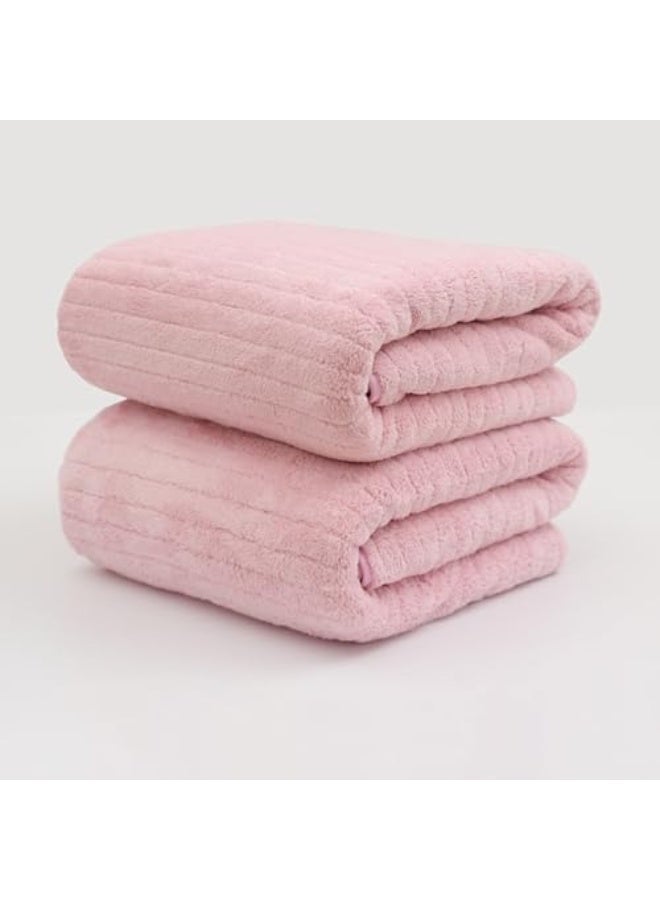 QUARRYUS Microfiber Towel 90x160 cm 2 PCS Bath Towel Microfiber Soft, Durable and Light Weight Bundle（pink+yellow） - Image 2