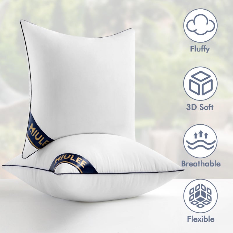 MIULEE MIULEE 26x26 Euro Pillow Inserts Set of 2 Throw Pillows 26 Inch Premium Down Alternative Pillow Inserts Decorative Pillow Stuffer for Sofa  Couch (26x26 inch  Set of 2)  - Image 3