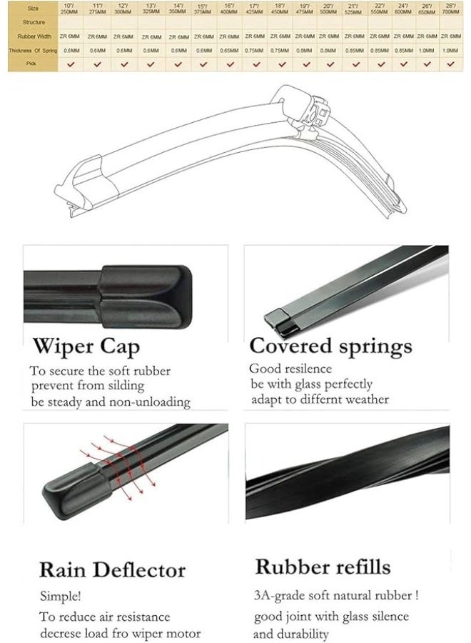 طقم 2 مساحات زجاج أمامي 18 بوصة – جودة عالية وثبات ممتاز - Image 5