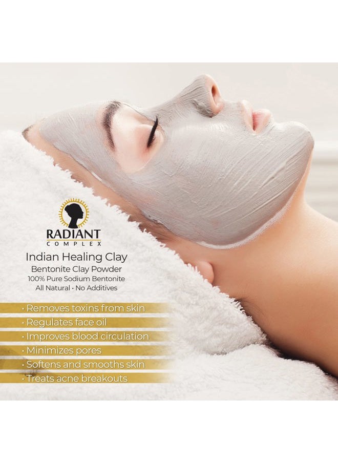 Radiant Complex Sodium Bentonite Clay Powder - Indian Healing Clay - 100% Pure Sodium Bentonite - DYI Clay Face Mask - 5 lbs  - Image 3