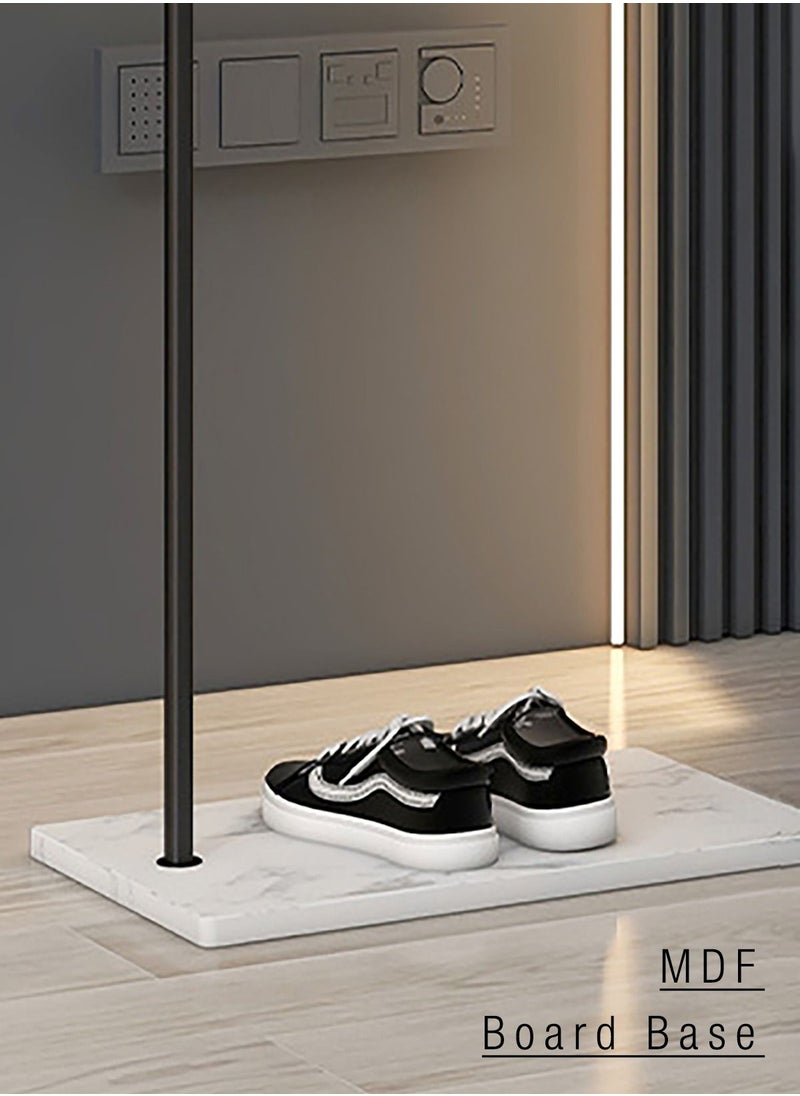 Merry Moments - Metal Coat Rack Clothes Rack Garment Rack Clothing Rack Hangers Freestanding Entryway Coats Hanger Stand with 3 Hooks Home Hotel Retail Black Colour H170xL45xW25 cm - Image 1