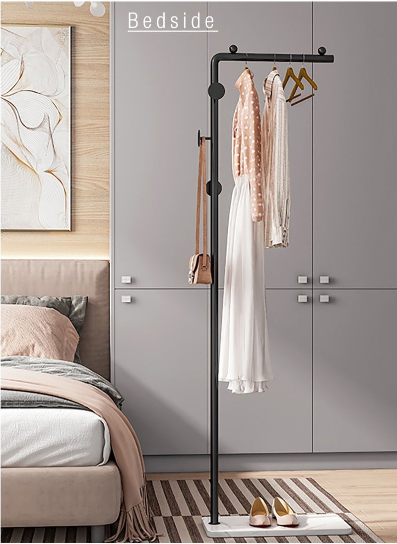 Merry Moments - Metal Coat Rack Clothes Rack Garment Rack Clothing Rack Hangers Freestanding Entryway Coats Hanger Stand with 3 Hooks Home Hotel Retail Black Colour H170xL45xW25 cm - Image 1
