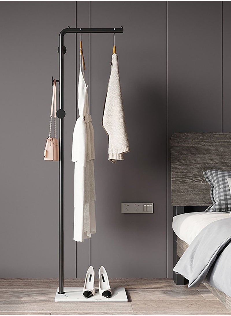 Merry Moments - Metal Coat Rack Clothes Rack Garment Rack Clothing Rack Hangers Freestanding Entryway Coats Hanger Stand with 3 Hooks Home Hotel Retail Black Colour H170xL45xW25 cm - Image 1