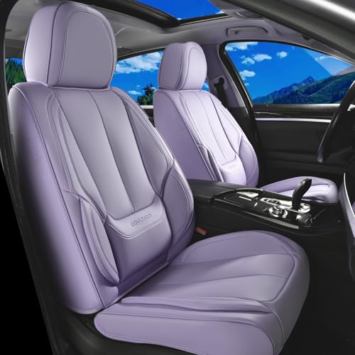 Coverado Seat Covers Car Seat Covers Front Seats Car Seat Cover Car Seat Protector Waterproof Car Seat Cushion Nappa Leather Purple Seat Covers Carseat Cover Universal Fit for Most Cars