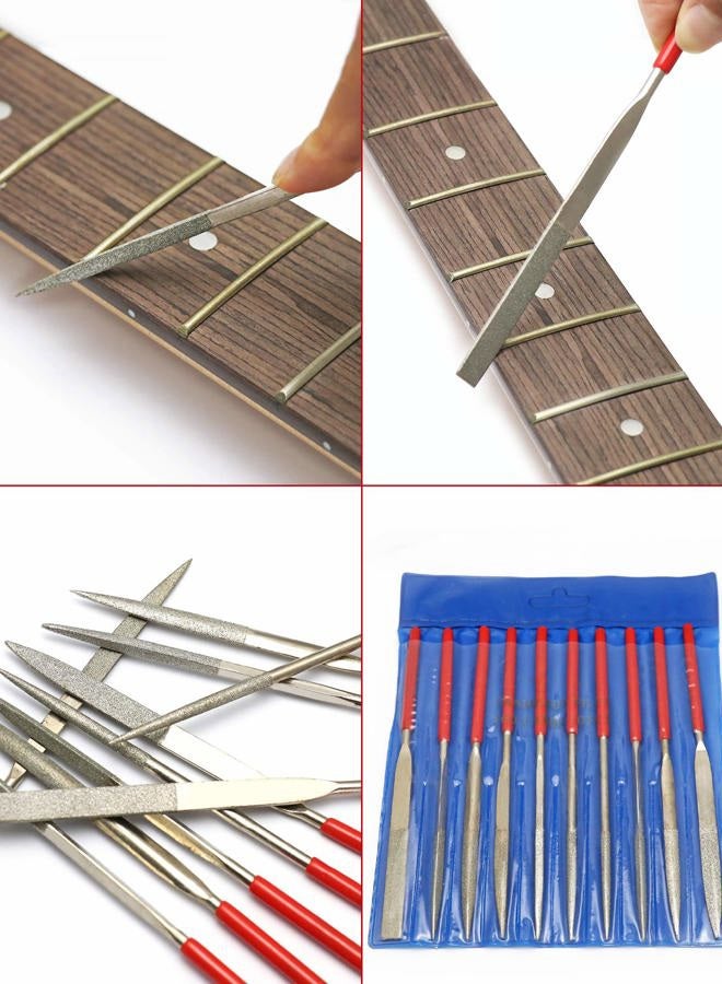 Harrier Guitar Nut Files Needle Fret Saddle Files Guitar Repair Luthier Tool Set of 10Pcs. - Image 4
