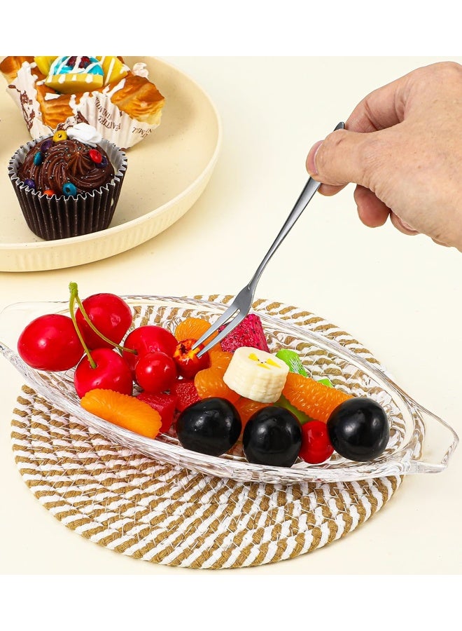 8 قطع شوك صغيرة للمقبلات وشوك فاكهة صغيرة للمقبلات والمعجنات والحلويات وشوك معدنية - Image 4