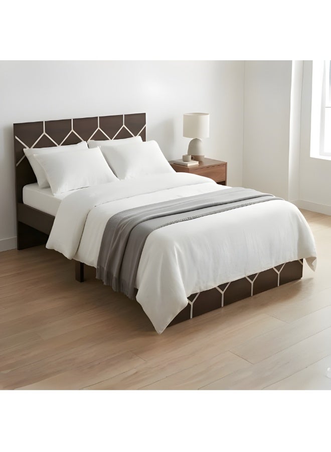 ABX HOME Supreme 120X190 Young Double Bed | Sturdy Modern Design Wooden Double Bed Frame Furniture | Quiet & Comfortable Beds | L190xW120xH90 cm - Image 1