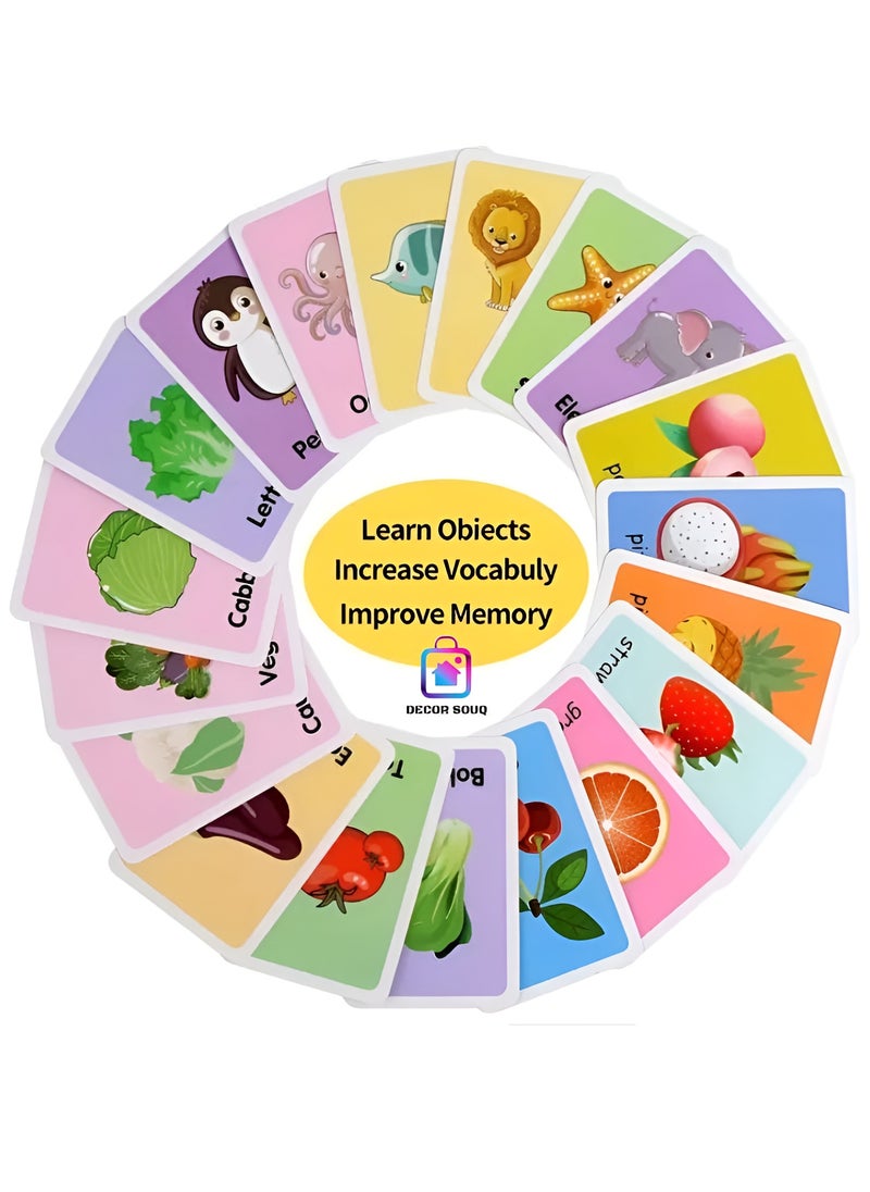 DECOR SOUQ 36 Animal-Themed Flashcards for Kids - Features Vibrant Illustrations of Diverse Wildlife - Educational Tool for Early Learning & Vocabulary Building - Sturdy and Easy-to-Handle Design for Toddlers and Preschoolers - Perfect for Home, School or Travel - Interactive and Engaging Activities for Fun Learning Experience  - Image 3