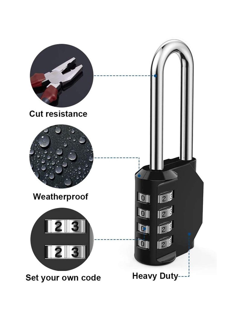 Zikra Combination Padlock Heavy Duty Lock - Weatherproof Padlock, Resettable Lock, 2.5inch Long Shackle 4-Digit Zinc Alloy Combination Lock for Shed Fence Gate, School, Gym, Toolbox - 2 Pack - Image 5