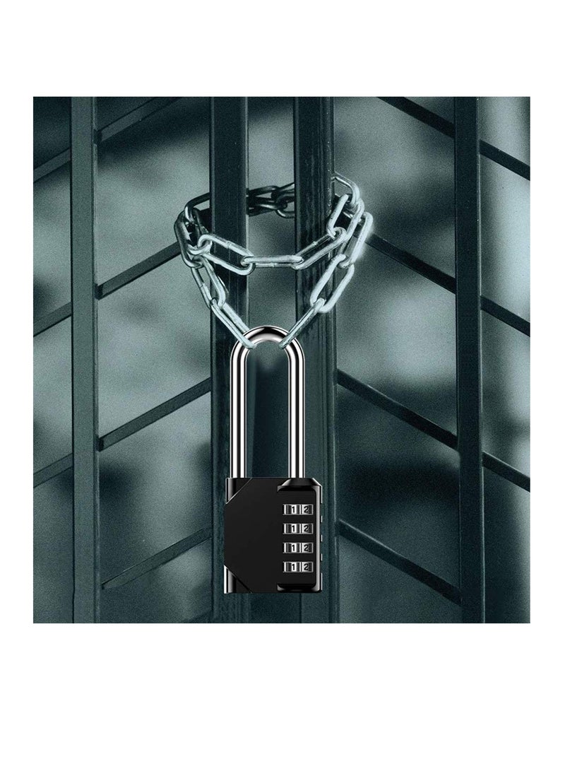 Zikra Combination Padlock Heavy Duty Lock - Weatherproof Padlock, Resettable Lock, 2.5inch Long Shackle 4-Digit Zinc Alloy Combination Lock for Shed Fence Gate, School, Gym, Toolbox - 2 Pack - Image 4