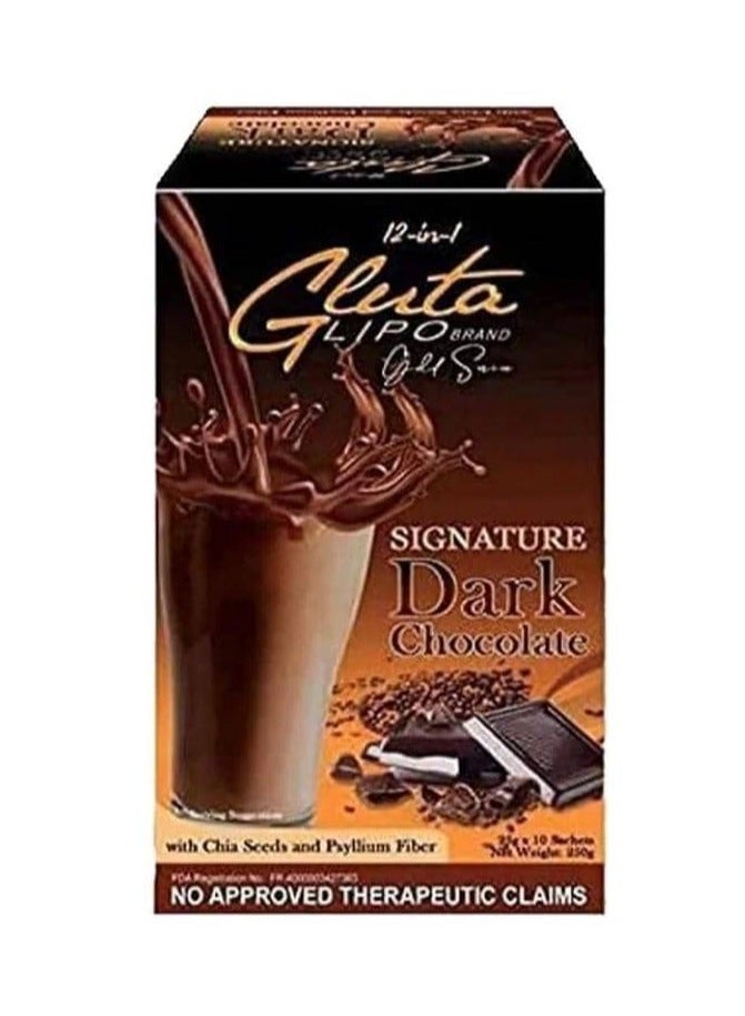 Glutalipo  12in1 Signature Dark Chocolate 10 Sachets 
