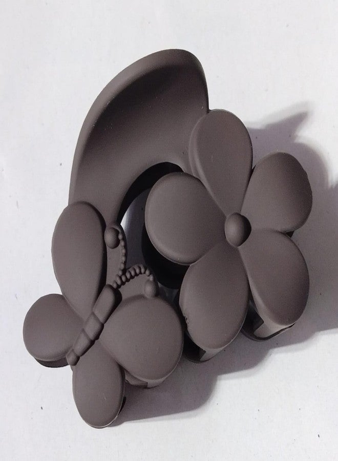 ARYANSH SHOPPE Women Hair Accessories Hair Clips/Clutcher Flowers With Mini Butterfly Matte Clutcher Thin (PACK OF 1) - Image 2