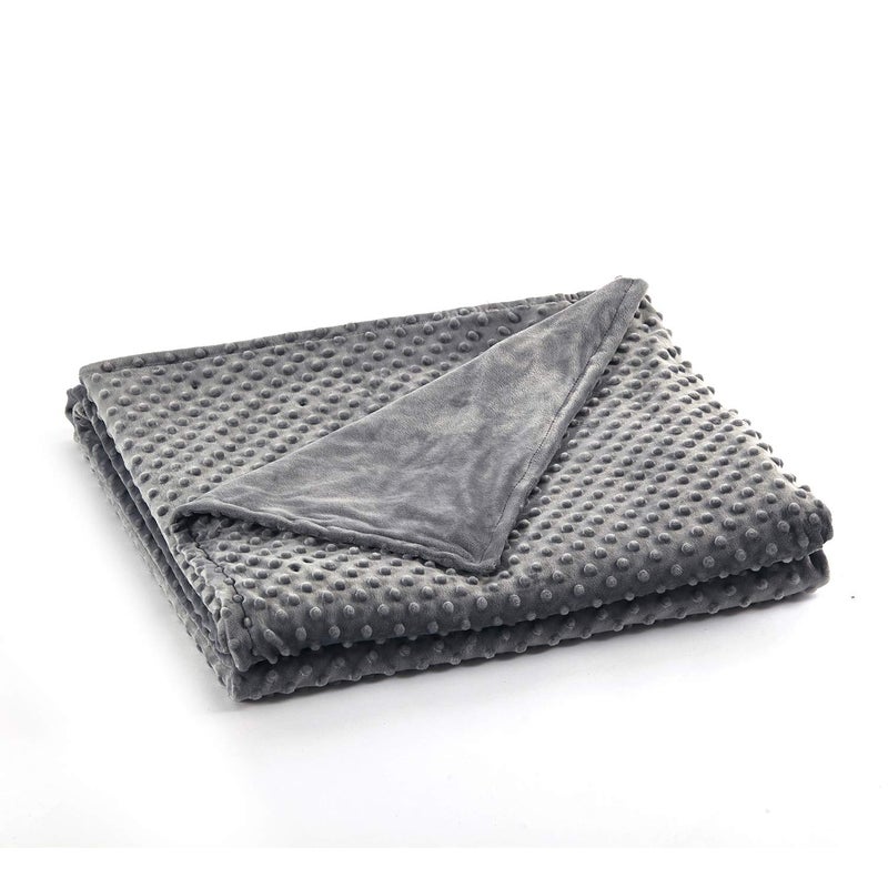 RelaxBlanket 48x72 Duvet Cover for Weighted Blanket  Premium Super Soft Minky Dot  Dark Grey