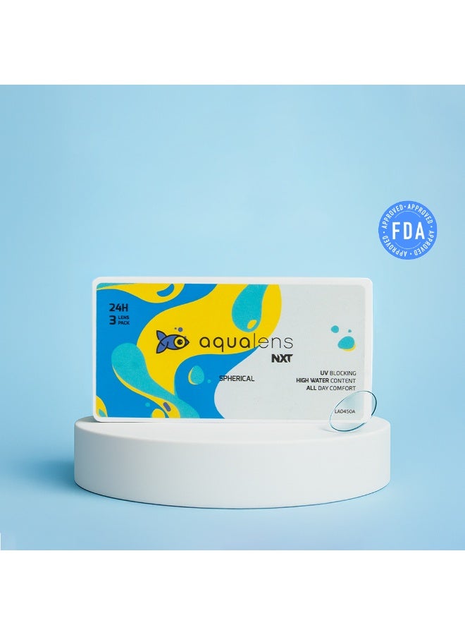 Aqualens 24 H NXT Monthly Disposable Contact Lens with Power(-3.75)(3 Lens/Box) - Image 1