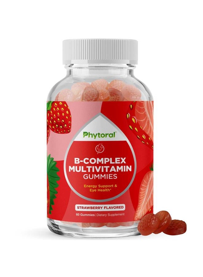 Phytoral Vitamin B Complex Gummies for Adults - Natural Energy Gummies with Vegan B Complex Vitamins for Energy Boost Eye Care and Brain Focus Aid -Super Vitamin B Complex Gummy Vitamins for Adults and Kids - Image 1
