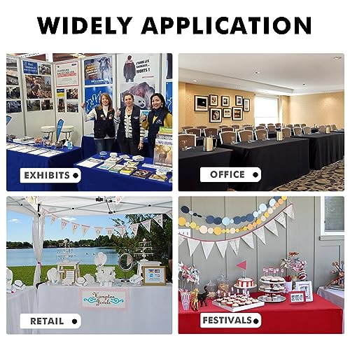 Nasitos 2 Pack Fitted Black Tablecloth for 4 Foot Tables - Open Back Washable Fabric Table Topper for Trade Show, Craft Show, Events, Vendor Booth - Image 5