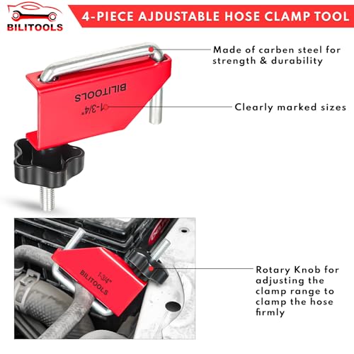 BILITOOLS 4 Piece Hose Pinch Off Pliers Clamp Pliers for Flexible Fuel Line Coolant Radiator Brake Hoses Clamp Tool etc, Without Damaging the Line - Image 5