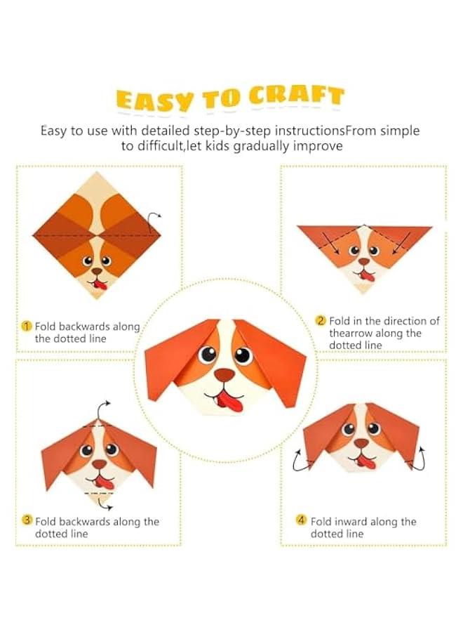 Captaintech Origami Paper,108 Origami Paper Kit, Origami Kit For Kids Ages 8-12, Origami Book 54 Colored Projects, Arts And Crafts For School Class Craft Lessons  Gifts For Boys & Girls - Image 3