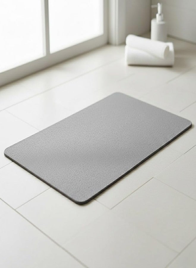 SMILEDRIVE® Stone Mat for Bathroom - Stone Bath Mat Quick Dry Anti Skid, Super Absorbent Diatomite Non Slip Shower Mat for Floor (45 x 35 cm, Grey) - Image 1