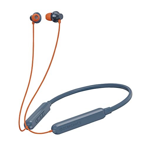 ZEBRONICS Jumbo LITE with 70 Hours Backup, Bluetooth v5.2 Wireless Neckband, Fast Charging, ENC Calling, Gaming Mode (Upto 50ms), Voice Assistant, Dual Pairing, Splash Proof, and Type C (Navy) - Image 1