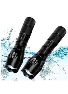 Y&D Flashlight Torch Grade 5 Modes XML T6 3000 Lumens Led Waterproof Handheld for Camping Biking Hiking Outdoor Home Emergency 2 Pack  - Image 1
