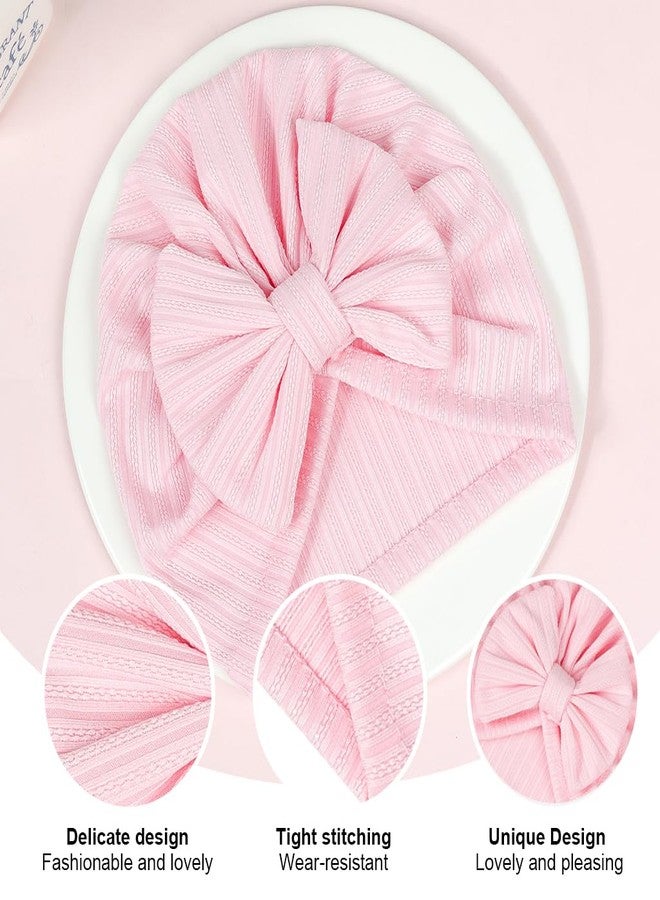 PALAY® 3 Pack Turban Cap for Baby Girl Boy Cute Stretchy Baby Cap Soft Infant Beanie Baby Hat for Newborns Baby Head Cap Hat Accessories Shower Gifts Turban Bow Baby Cap 6-12 Months - Image 3