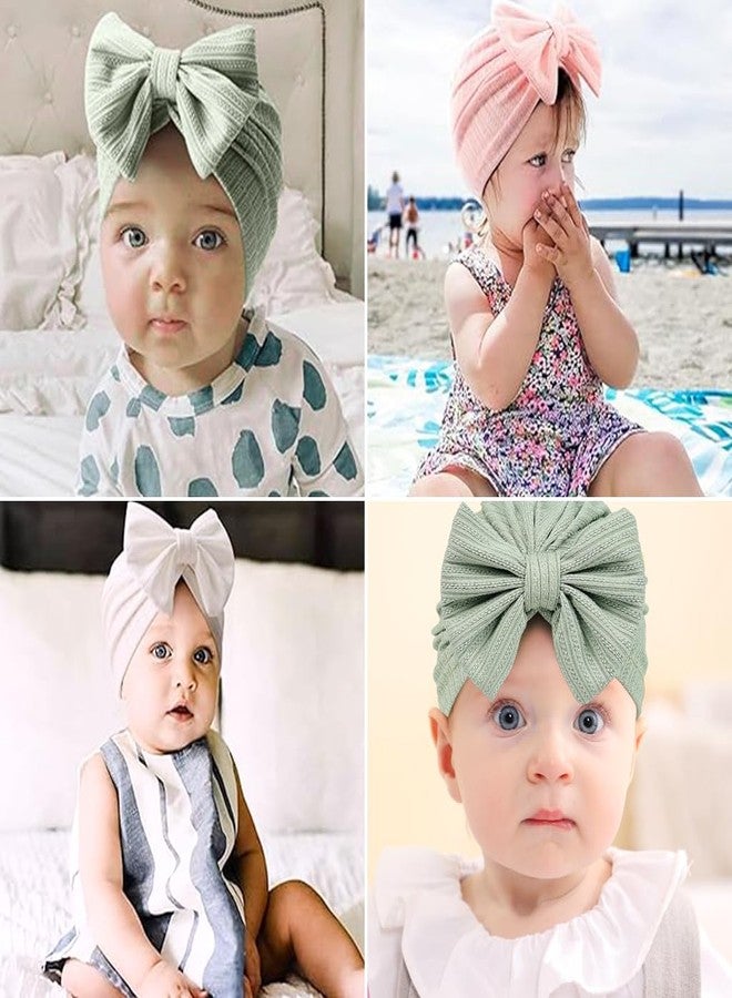 PALAY® 3 Pack Turban Cap for Baby Girl Boy Cute Stretchy Baby Cap Soft Infant Beanie Baby Hat for Newborns Baby Head Cap Hat Accessories Shower Gifts Turban Bow Baby Cap 6-12 Months - Image 5