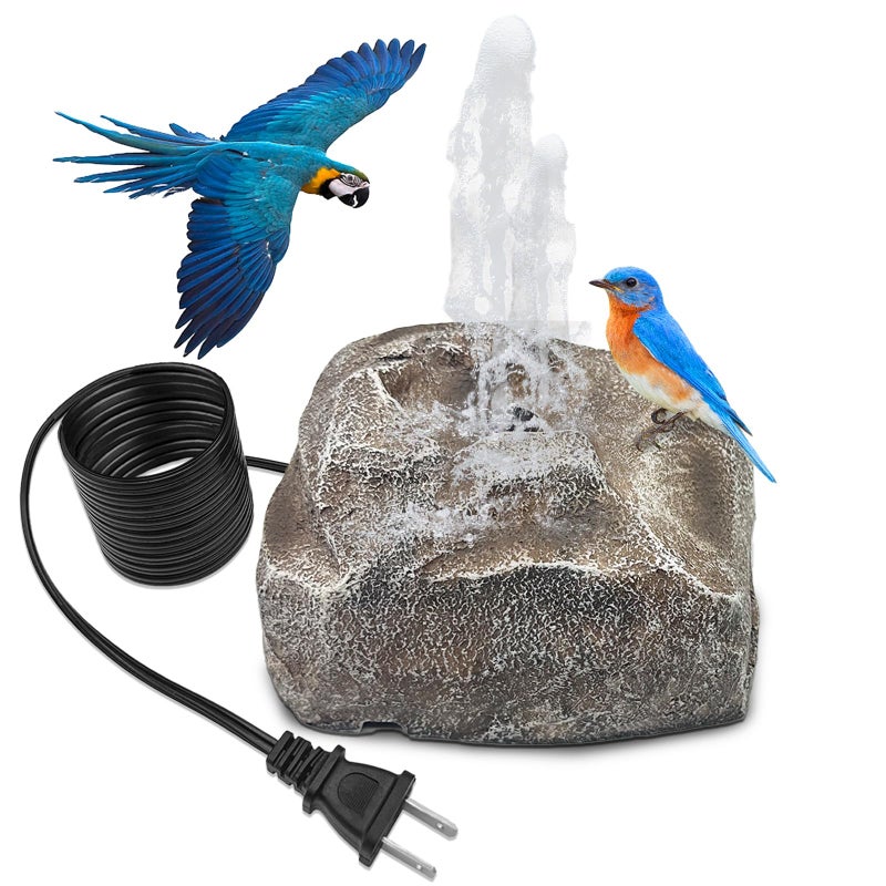 WEIYOONS Bird Bath Fountain Bubble Fountain Outdoor Rock Water Fountain Rock with Electric Water Pump for Hummingbird Birdbath Garden Lawn Yard Patio Aquariums Fish Tank - Image 1