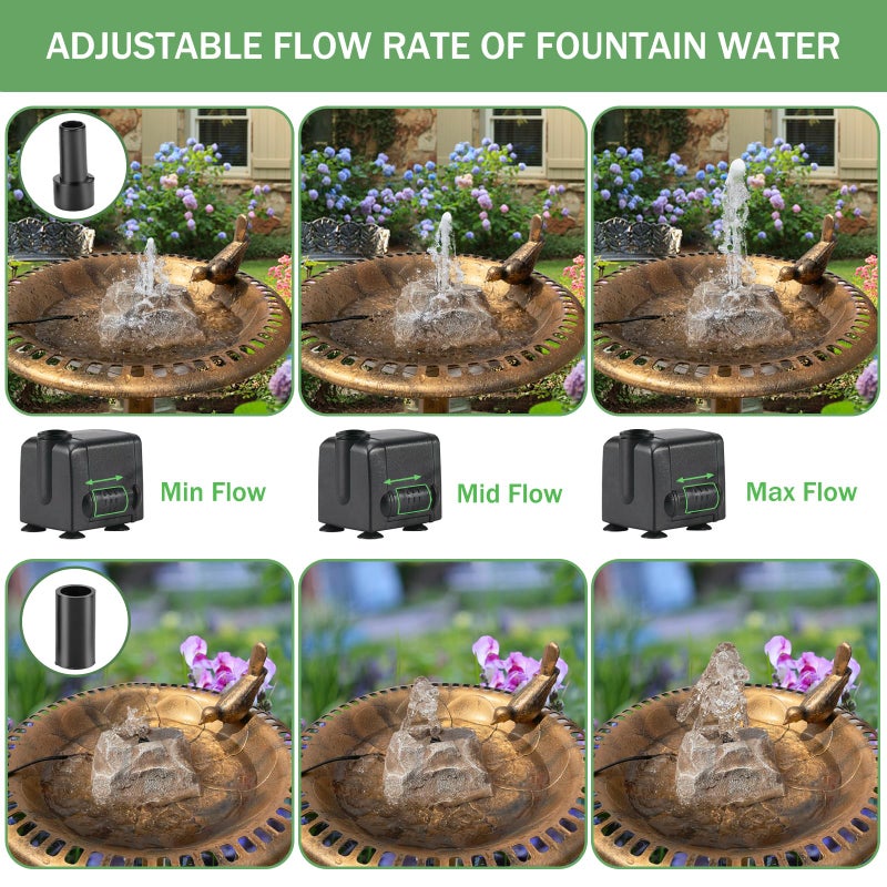 WEIYOONS Bird Bath Fountain Bubble Fountain Outdoor Rock Water Fountain Rock with Electric Water Pump for Hummingbird Birdbath Garden Lawn Yard Patio Aquariums Fish Tank - Image 2
