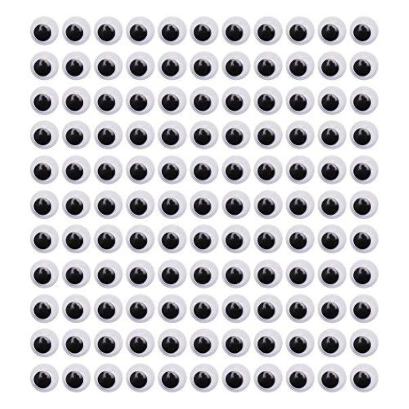 Decora 1000 Pieces 8mm Round Wiggly Googly Eyes with SelfAdhesive for Scrapbooking and Crafts