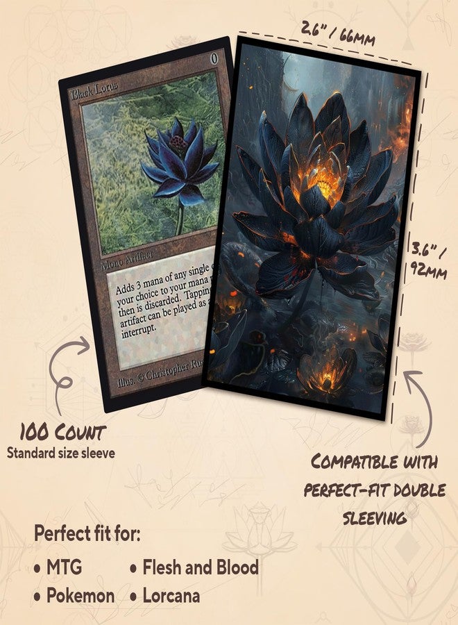Paramint Lotus MTG Card Sleeves (Smooth) - 104 Count Standard Size TCG Sleeves - Compatible with Magic The Gathering - Double Sleeving - Original Art Design, Premium Protection - Image 3
