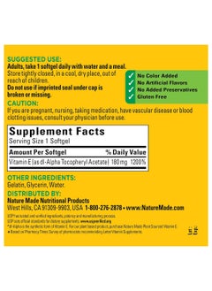 Nature Made Vitamin E 180 Mg 400 Iu Dlalpha Dietary Supplement For Antioxidant Support 300 Softgels 300 Day Supply  - Image 5