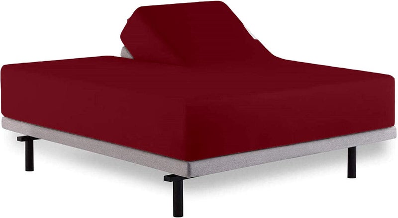 Cottingon 1 Piece Top Split King Fitted Sheet Only for Adjustable beds, Premium 100% Egyptian Cotton, 34 Inches Half Split Flex Head Bottom Sheet for Sleep Number Beds 16" Deep Mattress, Dark Grey - Image 1