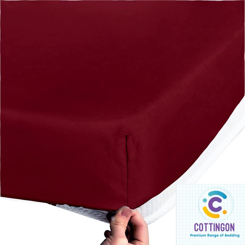 Cottingon 1 Piece Top Split King Fitted Sheet Only for Adjustable beds, Premium 100% Egyptian Cotton, 34 Inches Half Split Flex Head Bottom Sheet for Sleep Number Beds 16" Deep Mattress, Dark Grey - Image 4
