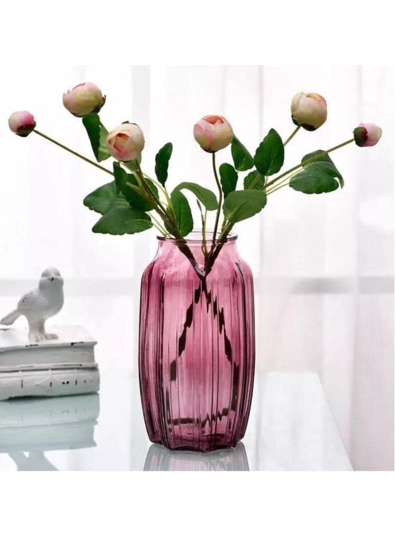 Glass Bud Vases - Purple  Mini Vintage Vases for Flowers, Bulk Set for Rustic Wedding Centerpieces & Home Table Decor" - Image 1