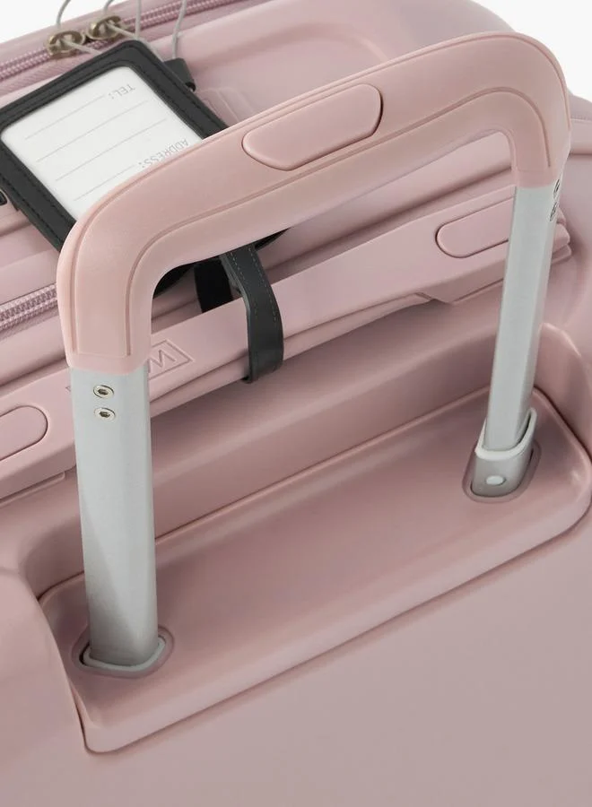 Wave PINK Solid Hardcase Luggage Trolley With Retractable Handle - 20 Inches Cabin Bag for Women | Best Price UAE