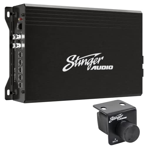 STINGER Audio Monoblock Car Audio Amplifer with Bass Remote, Bridgeable, Class D 1-Channel Car Amplifier, Mosfet Power Supply, High/Low-Level Input, Competition Grade Amplifier (Black - 1500W) - Image 1